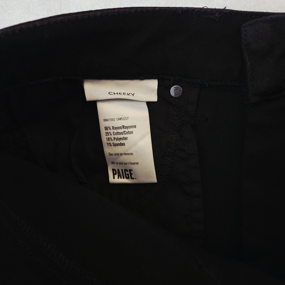 Paige Black Cheeky Fog Luxe Coating High Rise Stretch Jeans Women's Size 30 - Picture 8 of 10